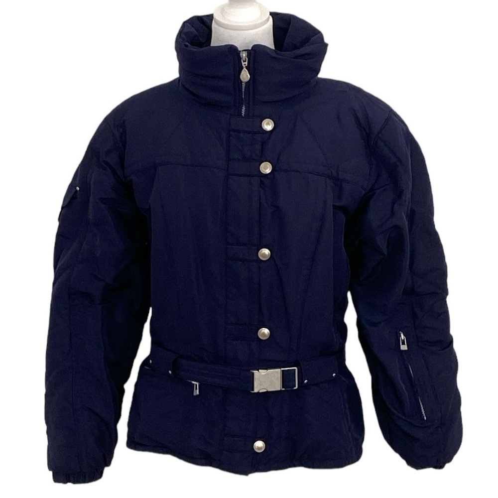 NILS Skiwear Navy Blue Packable Hood Snow Ski Snowboarding Coat